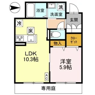 ブルーメ平野西【1階】の間取り