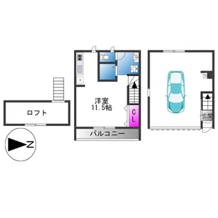 ガレージハウス D BASE【1階】の間取り