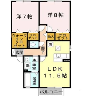 グラン・シャリオ萱振 B棟【2階】の間取り