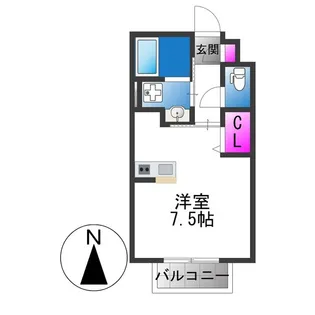 メゾンドゥ長瀬Ⅱ【1階】の間取り