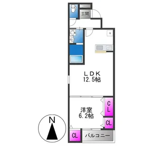 フジパレス鴻池新田V番館【1階】の間取り