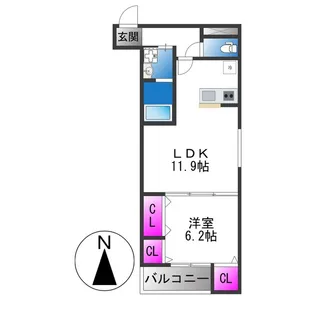 フジパレス鴻池新田V番館【1階】の間取り