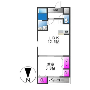 フジパレス鴻池新田V番館【2階】の間取り