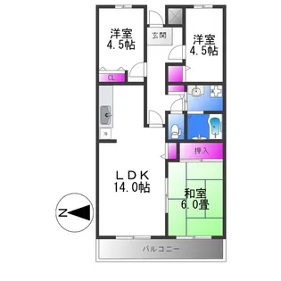 シティハイム平成【3階】の間取り