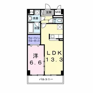 ドミールⅡ オオハマ【5階】の間取り