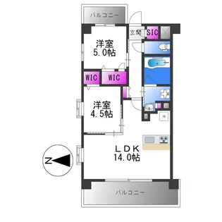 スプランディッド天王寺SOUTH【3階】の間取り