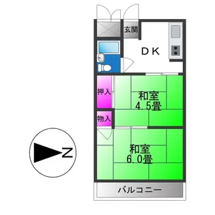 メゾン大和枚岡【1階】の間取り