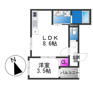 ハーモニーテラス今林【1階】の間取り
