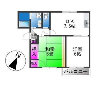 グリーンハイツ吉川【2階】の間取り