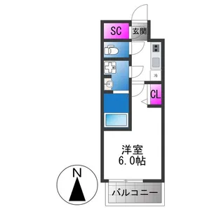 エスリード大阪イーストエッジ【2階】の間取り