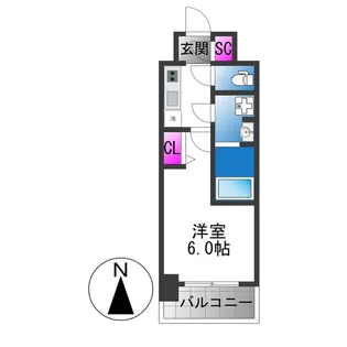 エスリード大阪イーストエッジ【2階】の間取り