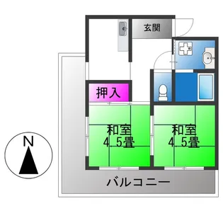 コーポイソダ【2階】の間取り