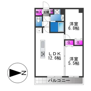 オリエンテム【12階】の間取り