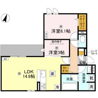 クラシスト苅田WEST【1階】の間取り