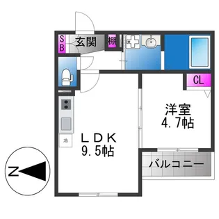 Louis Apartment長瀬ノール【1階】の間取り