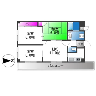 グランドシャトー山本【1階】の間取り
