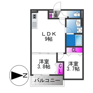 D porta granz【1階】の間取り