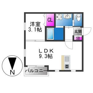 Grace下六万寺町【1階】の間取り