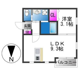 Grace下六万寺町【3階】の間取り