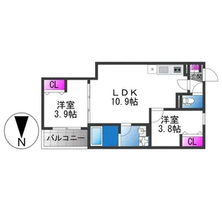 D porta granz【3階】の間取り