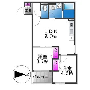 D porta granz【2階】の間取り