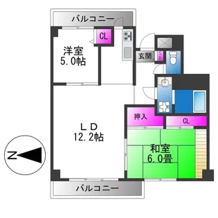イーストマンション【7階】の間取り