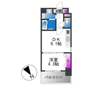 メイクス天王寺南【8階】の間取り