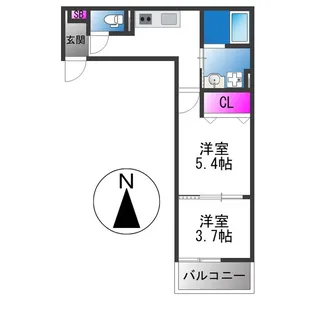 ヴェルメゾン加美東【3階】の間取り