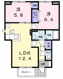 ティアラコート A【1階】の間取り