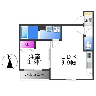D porta Freesia【1階】の間取り