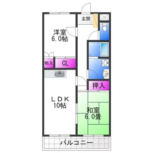ローズガーデンCOMO【2階】の間取り