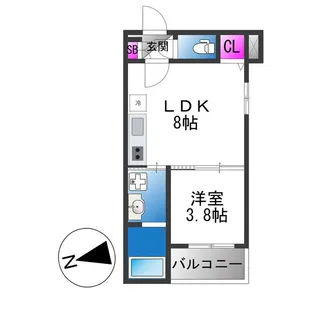サフィール ロジェ大阪城公園【1階】の間取り