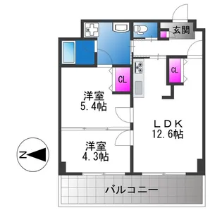 ルビアス上小阪【4階】の間取り