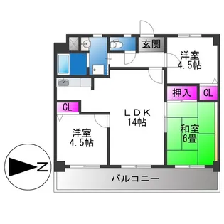 サンヴェール春日【5階】の間取り