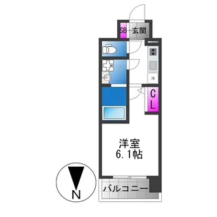 エスリード ザ・レーヴ大阪【7階】の間取り