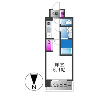 エスリード ザ・レーヴ大阪【9階】の間取り