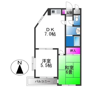 グレイドゥル中野【4階】の間取り
