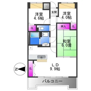 平野元町日興マンション【10階】の間取り