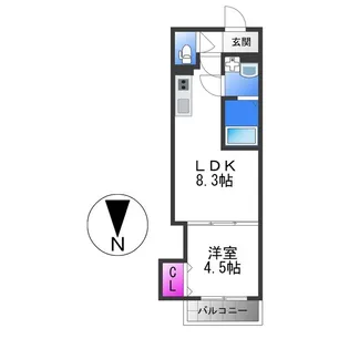 D porta clair【1階】の間取り