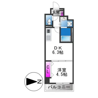 クローバー・レジデンス城東放出【8階】の間取り
