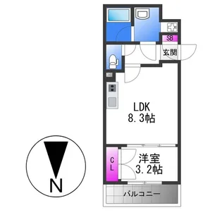 ラージヒル長瀬WEST【3階】の間取り