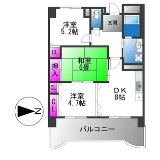 サンリットステージ出戸【6階】の間取り