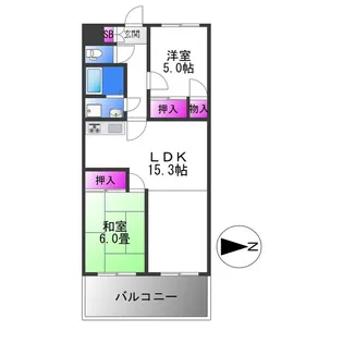 ハイコート加美【2階】の間取り