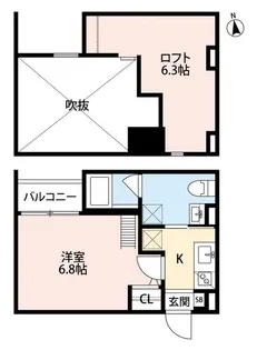 WISTERIA R&T【2階】の間取り