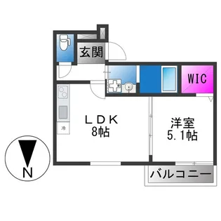 フジパレス中野公園北【1階】の間取り