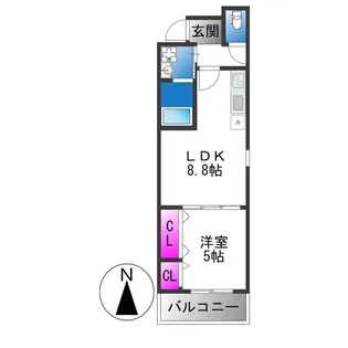 フジパレス中野公園北【2階】の間取り