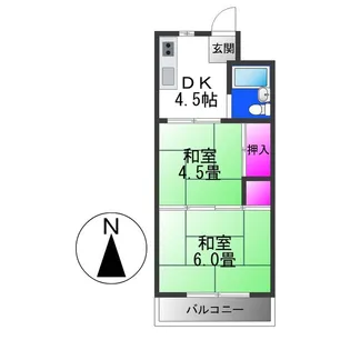 WESTヒルズ平野【5階】の間取り