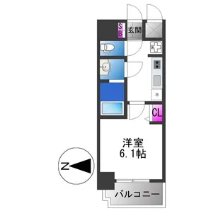 アドバンス大阪ベクエム【6階】の間取り