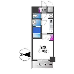 アドバンス大阪ベクエム【8階】の間取り