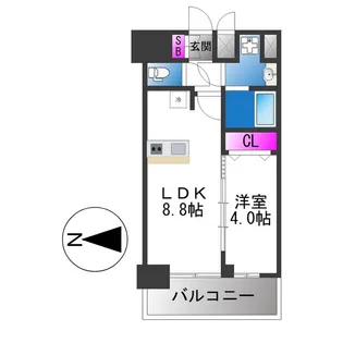 アドバンス大阪ベクエム【10階】の間取り